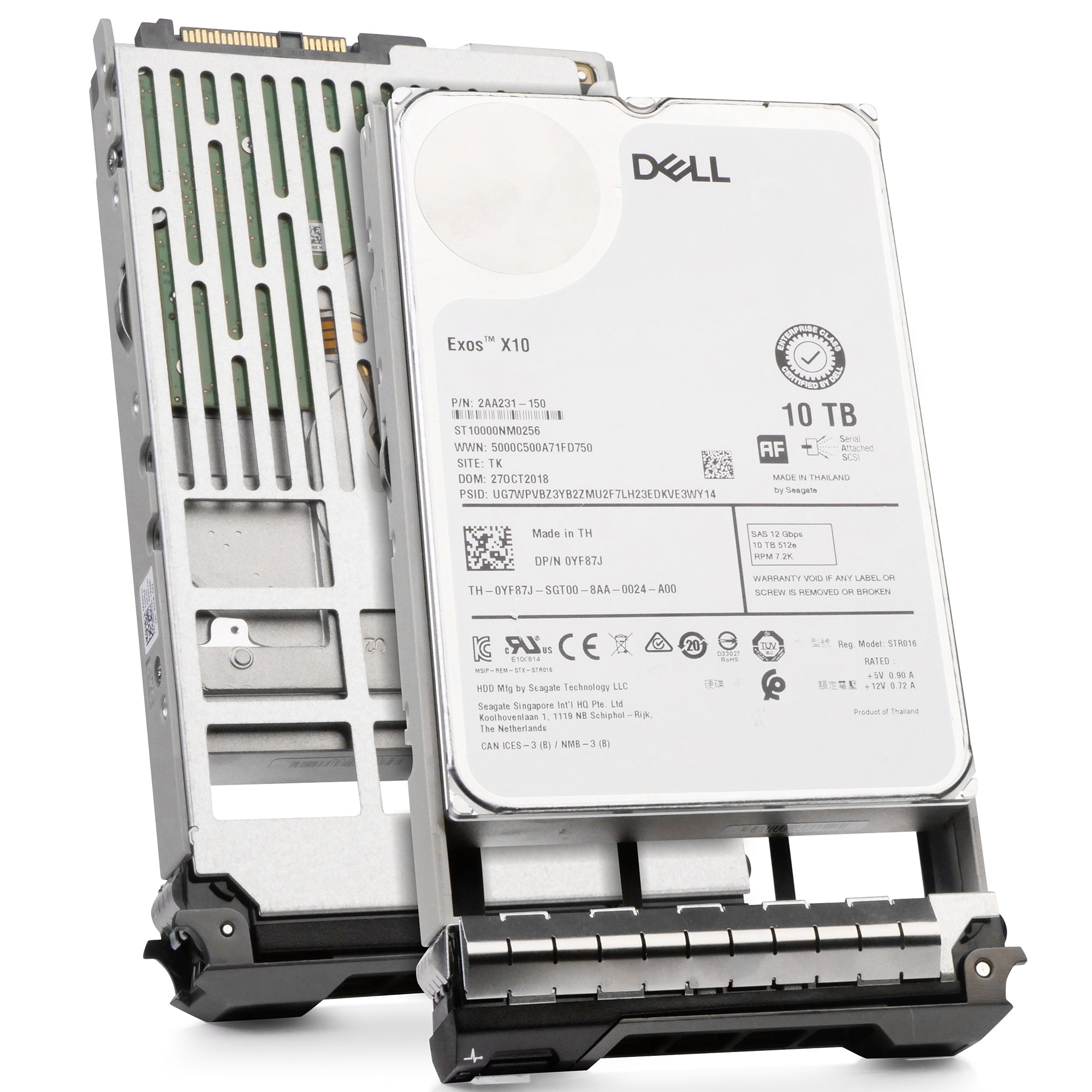 Dell G13 0YF87J 10TB 7.2K RPM SAS 12Gb/s 512e 256MB 3.5in Refurbished HDD