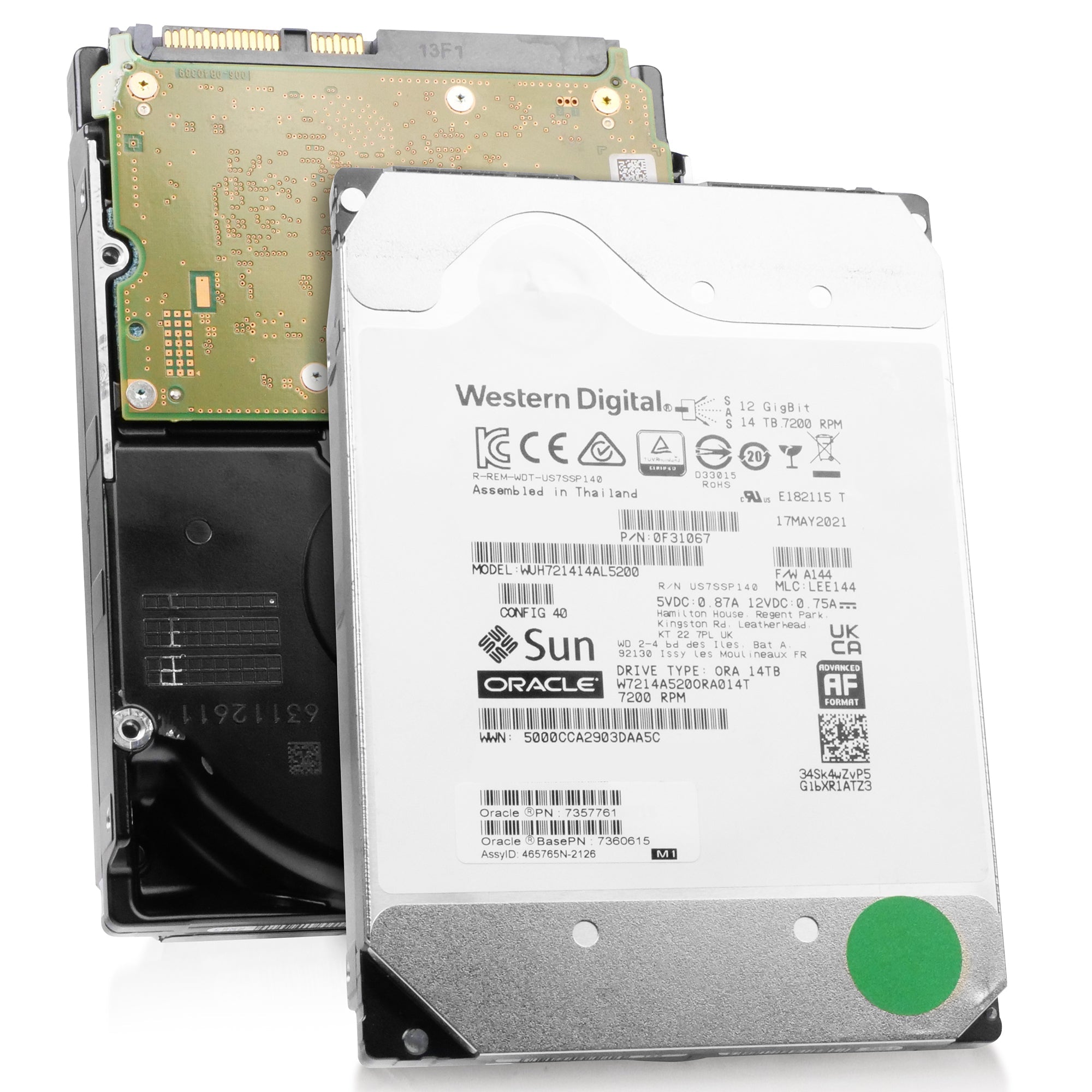 Sun Oracle/Western Digital Ultrastar DC HC530 WUH721414AL5200 0F31067 14TB 7.2K RPM SAS 12Gb/s 512e 512MB 3.5in Refurbished HDD