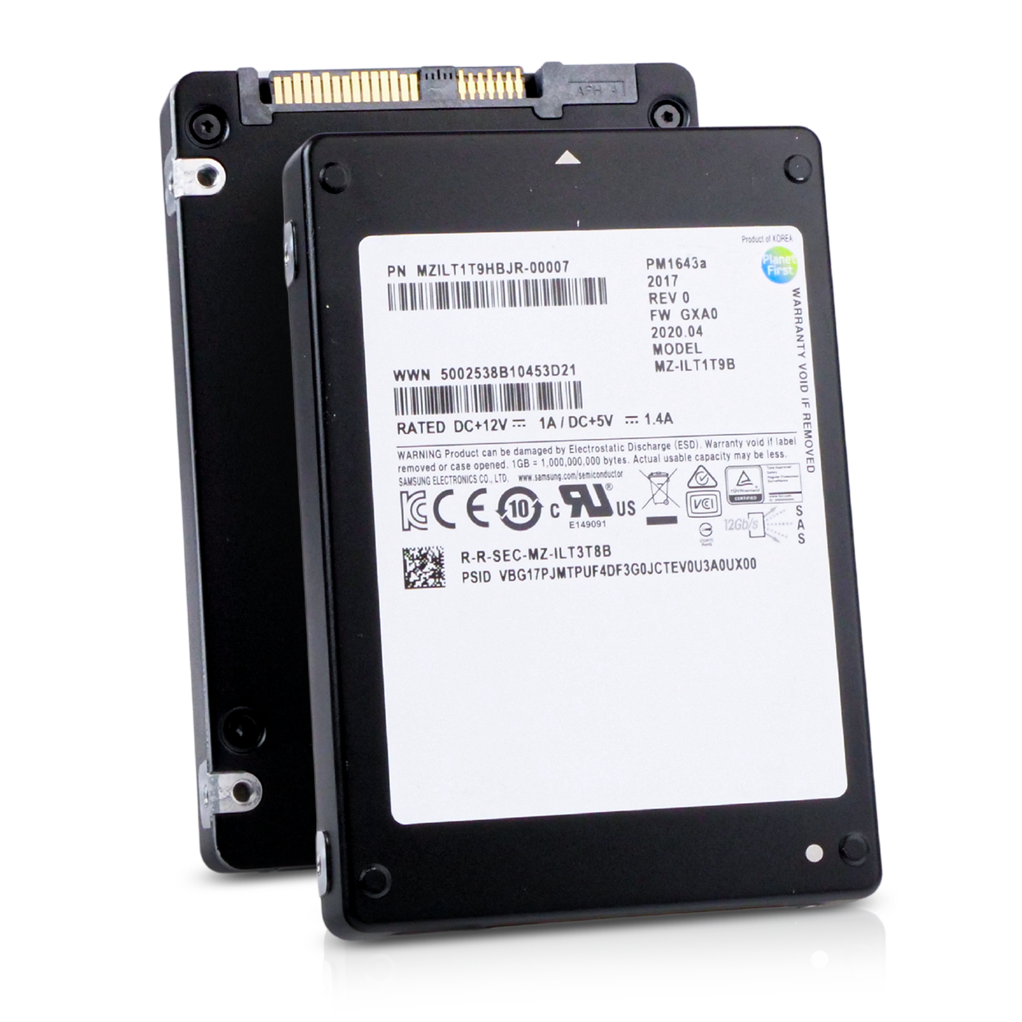 Samsung PM1643a MZILT1T9HBJR 1.92TB 1 DWPD SAS 12Gb/s 3D TLC 2.5in Refurbished SSD