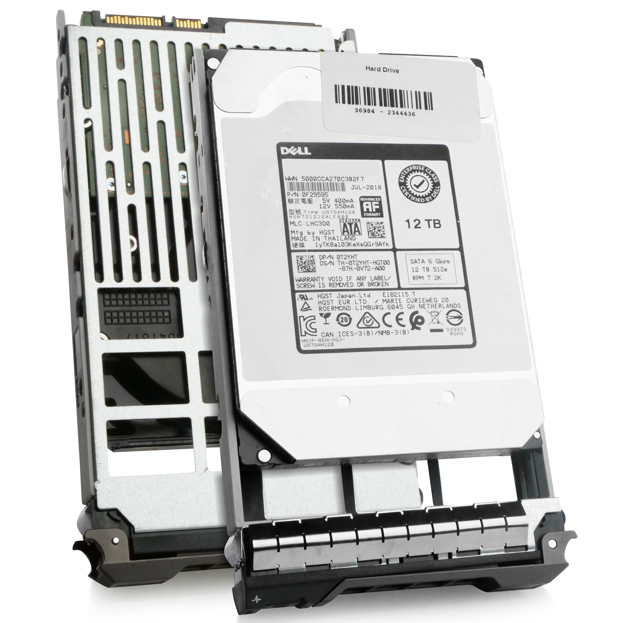 Dell G13 0T2YHT 12TB 7.2K RPM SATA 6Gb/s 512e 3.5in Refurbished HDD