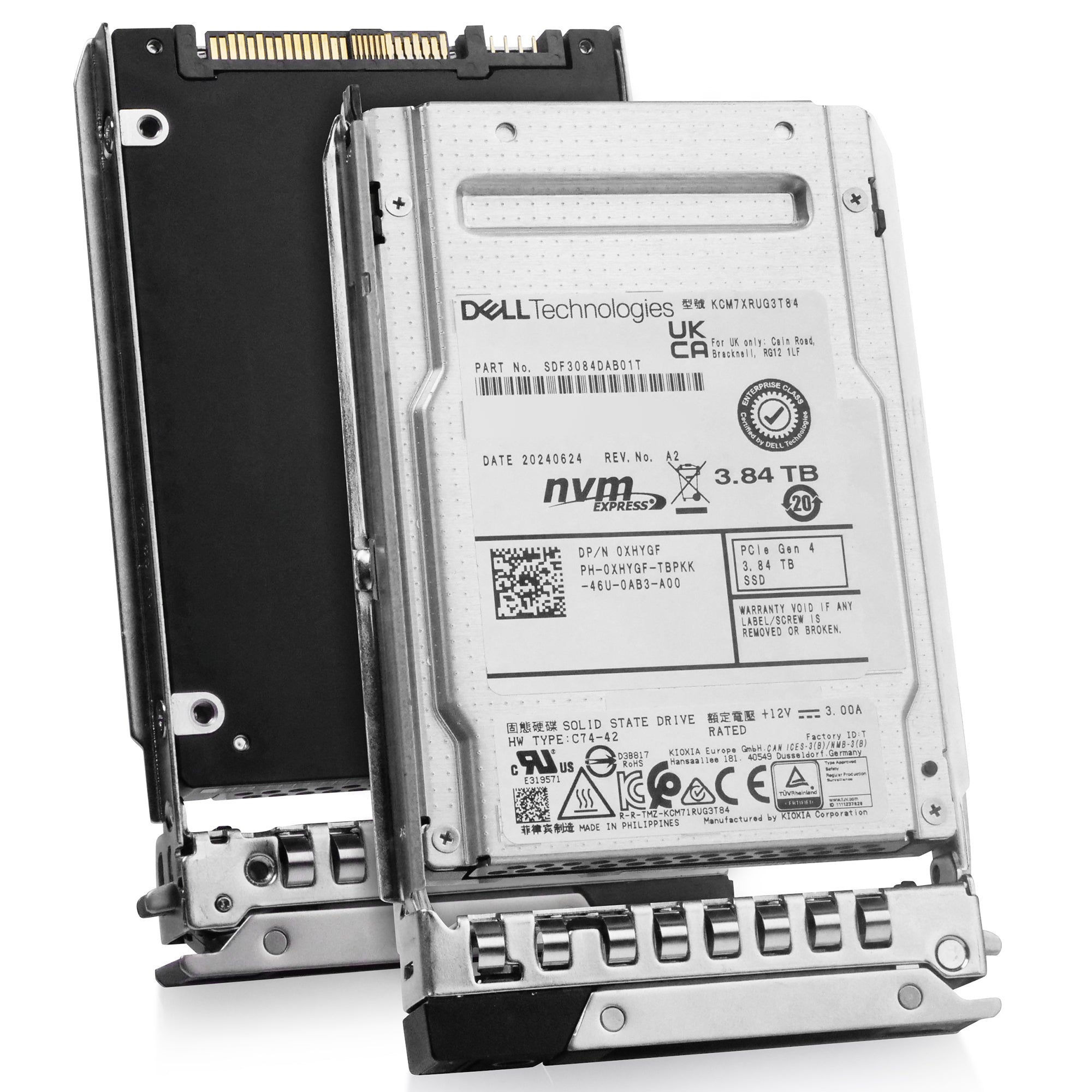 Dell G14 400-BMTP 3.84TB 1 DWPD PCIe Gen 4.0 x4 8GB/s Read-Intensive 3D TLC U.2 NVMe 2.5in Solid State Drive