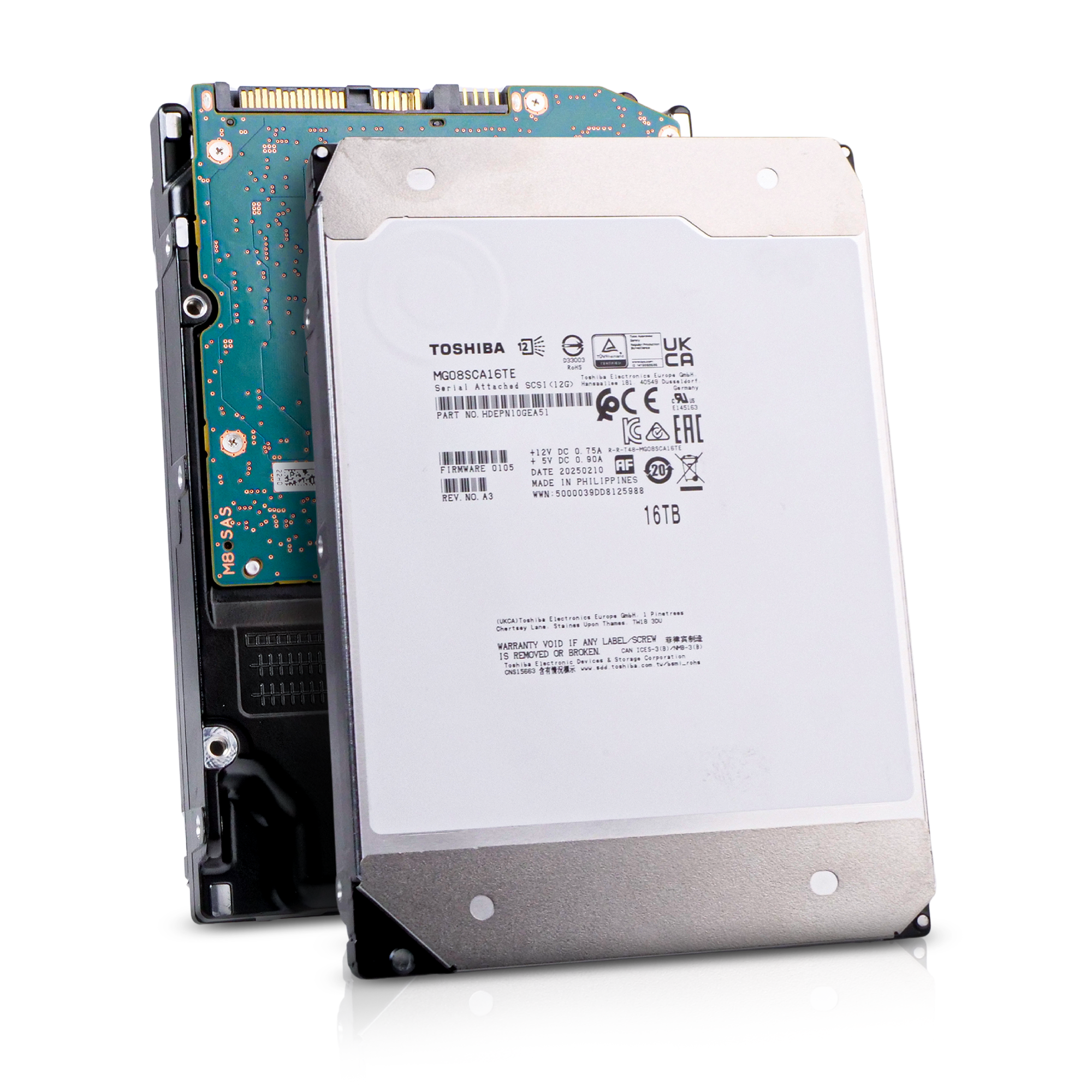 Toshiba MG08 MG08SCA16TE 16TB 7.2K RPM SAS 12Gb/s 512e 512MB 3.5in HDD