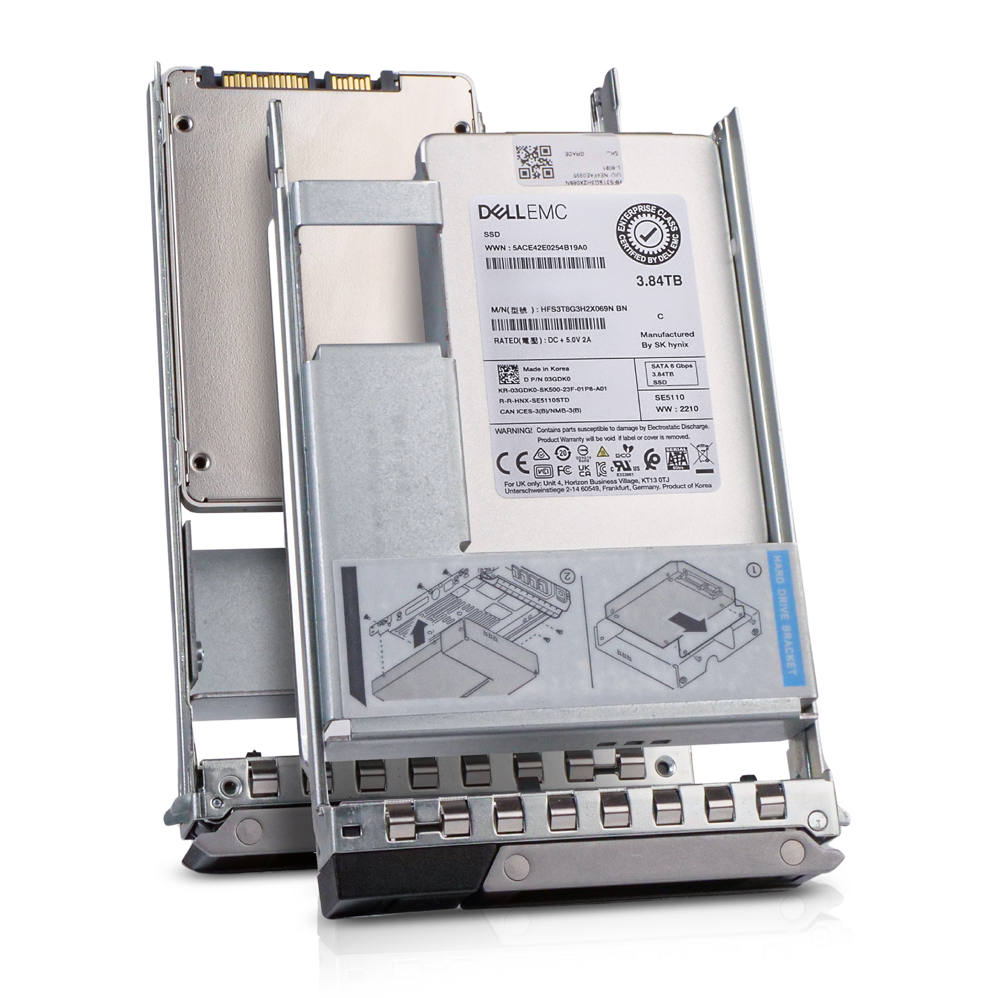 Dell G14 03GDK0 3.84TB 1 DWPD SATA 6Gb/s 3D TLC Hybrid 3.5in Read Intensive Refurbished SSD