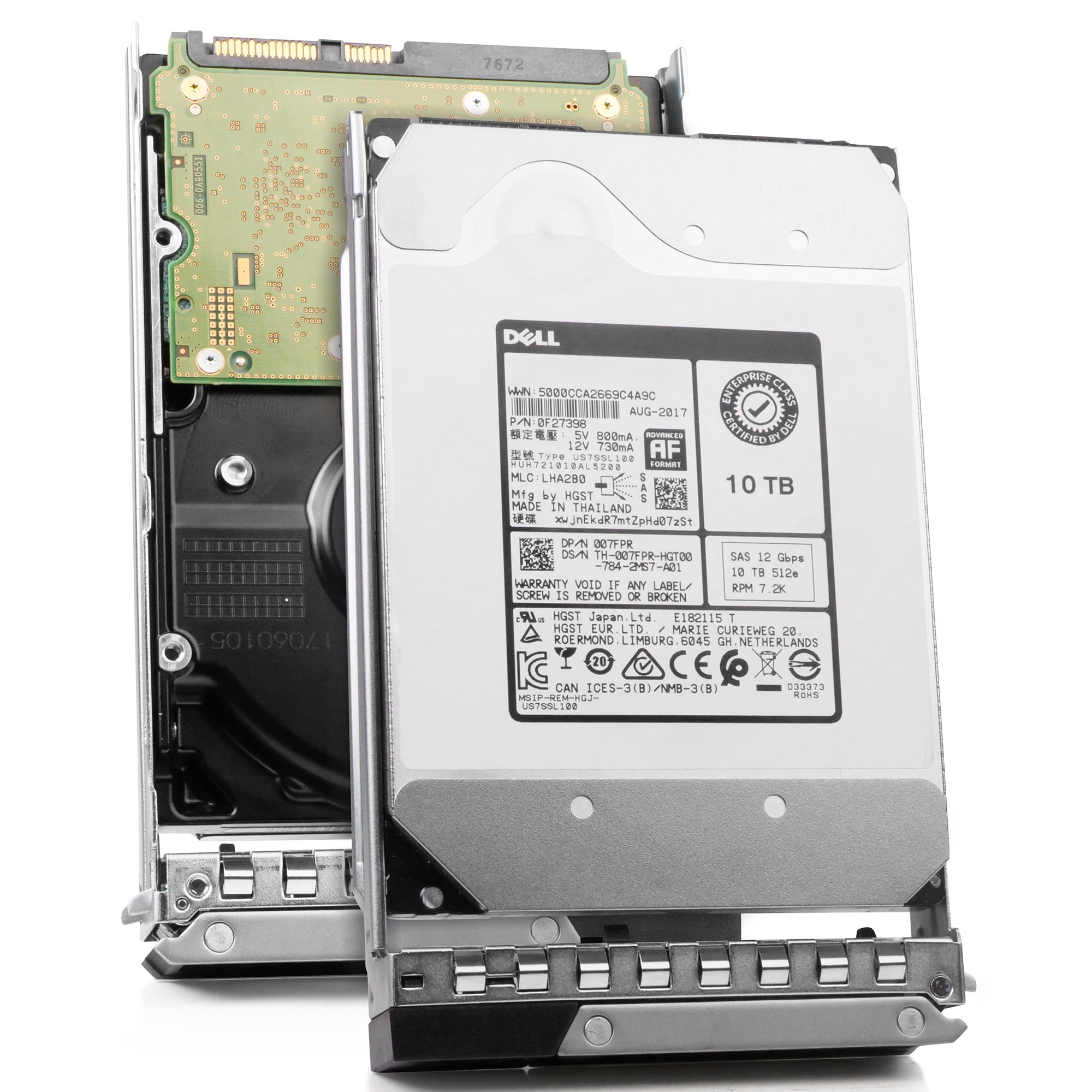 Dell G14 007FPR 10TB 7.2K RPM SAS 12Gb/s 512e 256 MB 3.5in Refurbished HDD