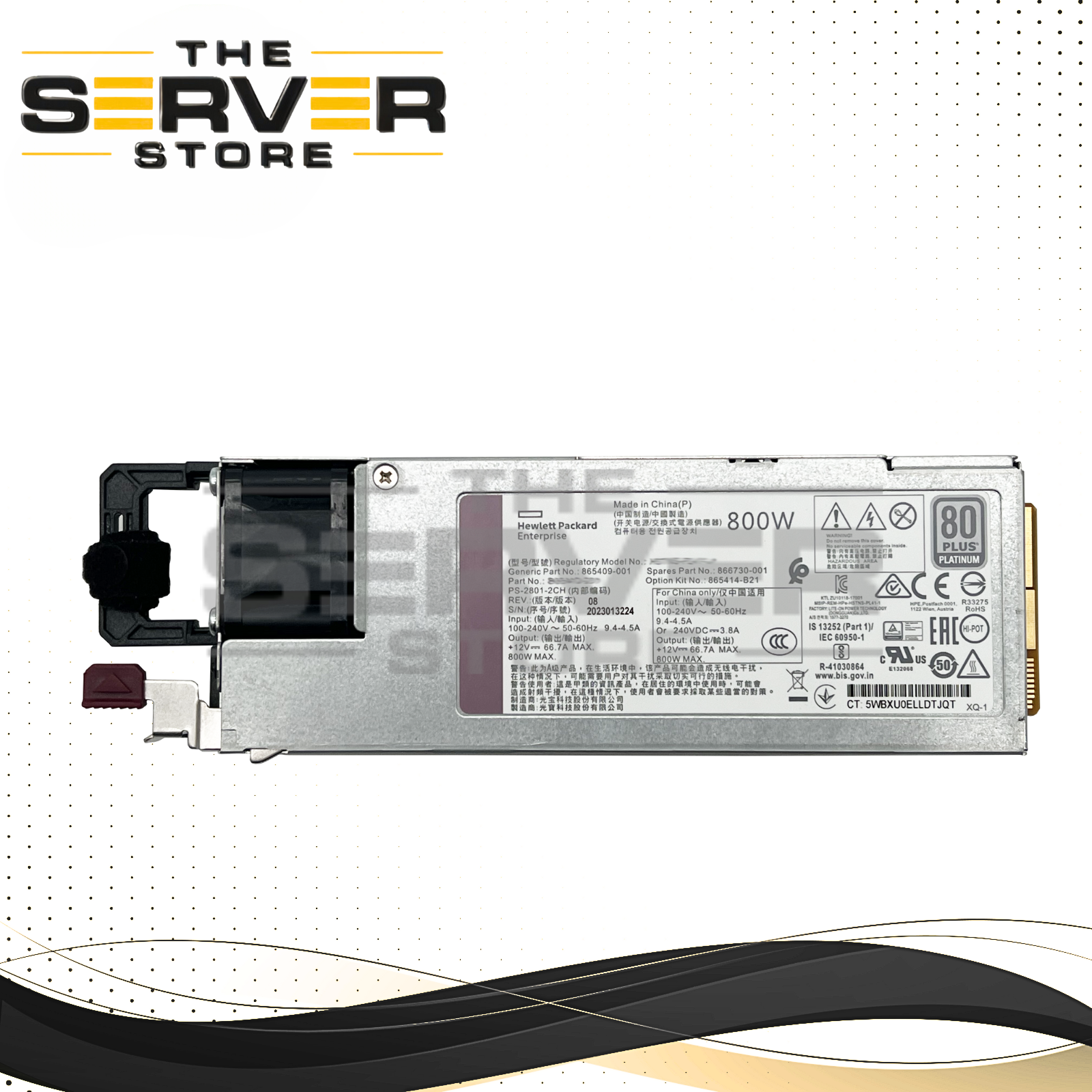 HPE 800W Flex Slot Platinum Hot Plug Power Supply For ProLiant Gen10 866730-001 865414-B21 865409-001