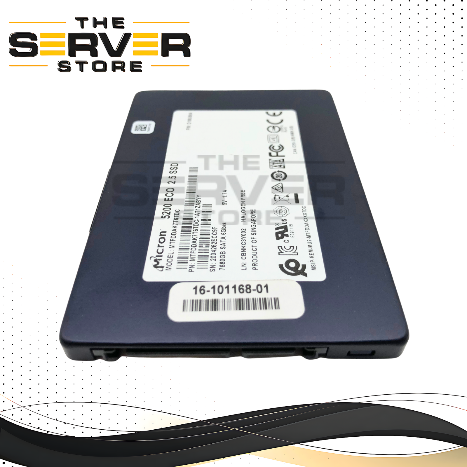 Cisco Micron 5200 Eco 7.68TB SATA 6Gb/s Read Intensive (RI) 2.5-inch SFF Enterprise SSD P/N: 16-101168-01.