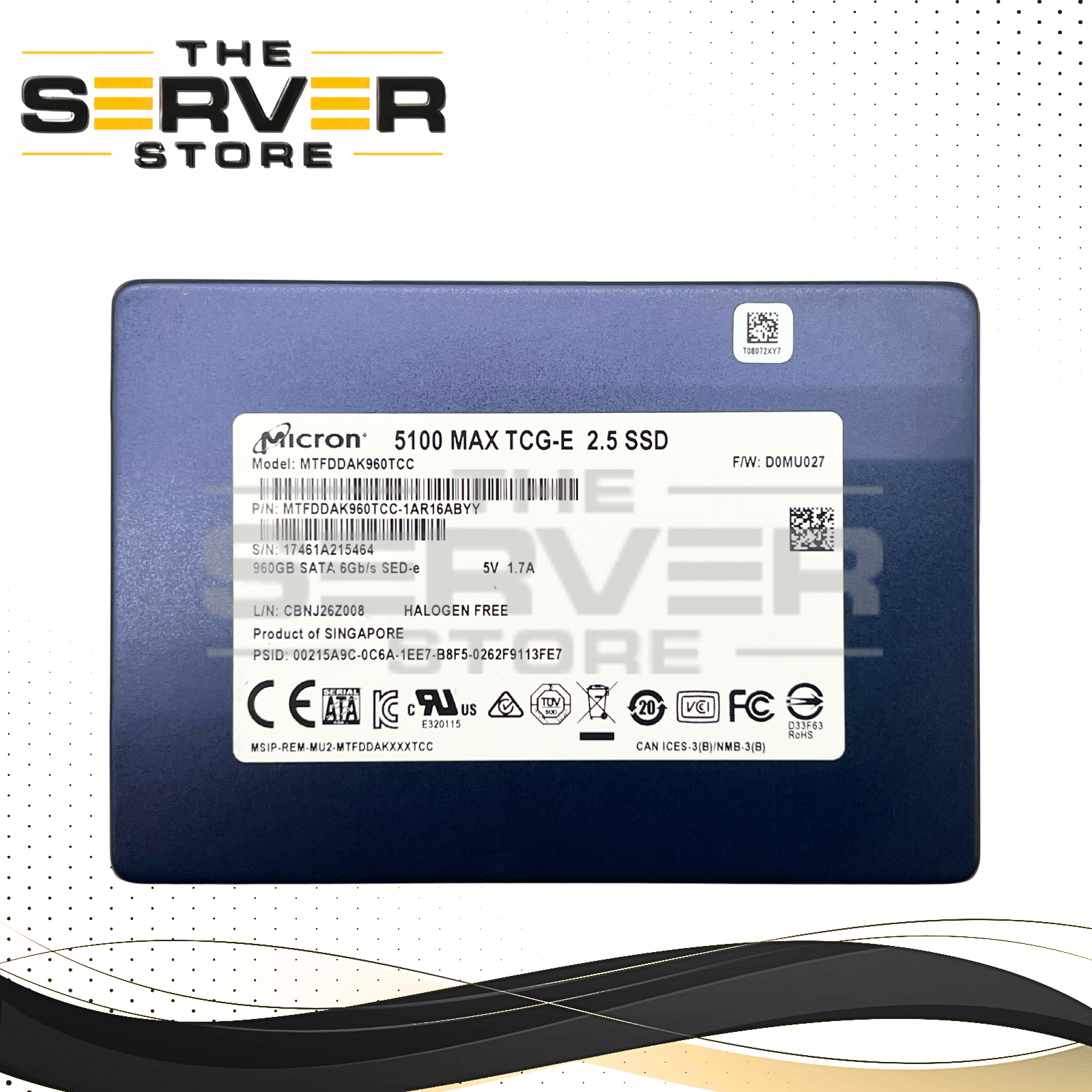 Micron 960GB SATA 6Gb/s MU SFF 2.5" SSD 5100 MAX Series MTFDDAK960TCC