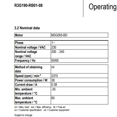 Ebm-papst R3G190-RB01-08 Centrifugal fan M3G055-BD 230v 38W 0.38A 2370Rpm