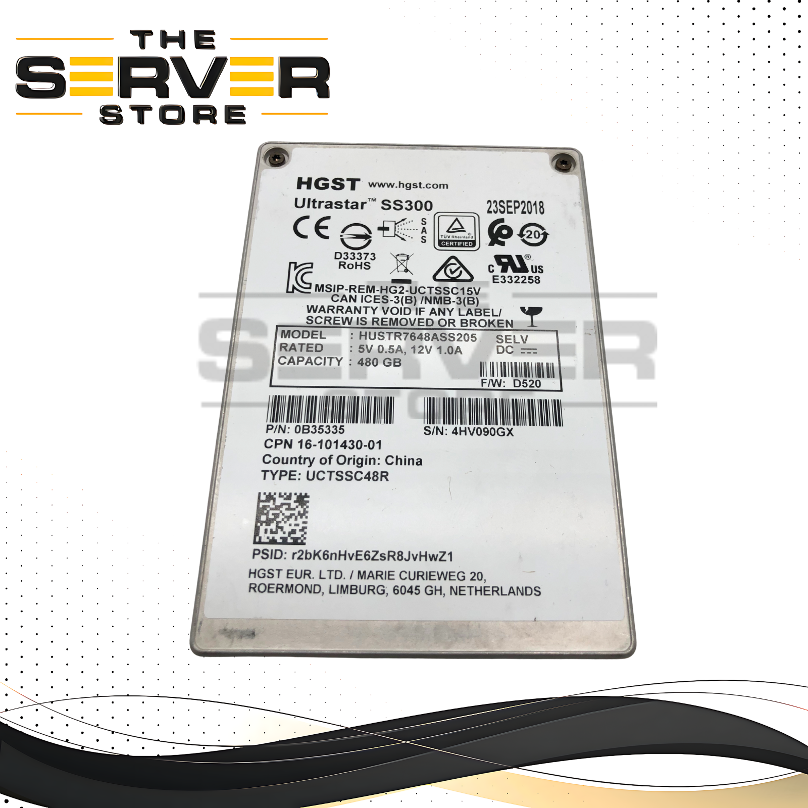 HGST Ultrastar DC SS530 480GB 12Gb/s SAS 2.5" Enterprise SSD HUSTR7648ASS205