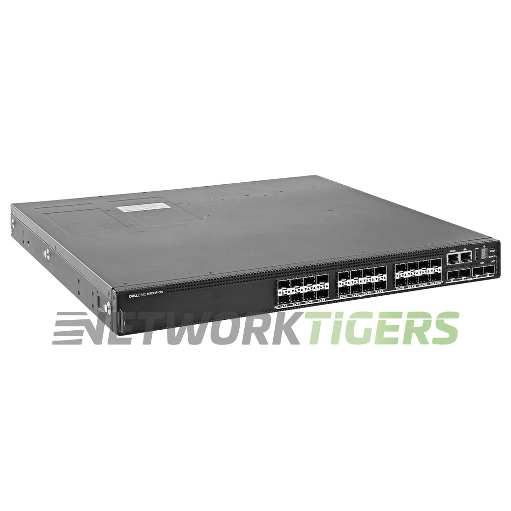 Dell E3224F-ON 24x 1GB SFP 4x 10GB SFP+ 2x 100GB QSFP28 OS10 F-B Airflow Switch