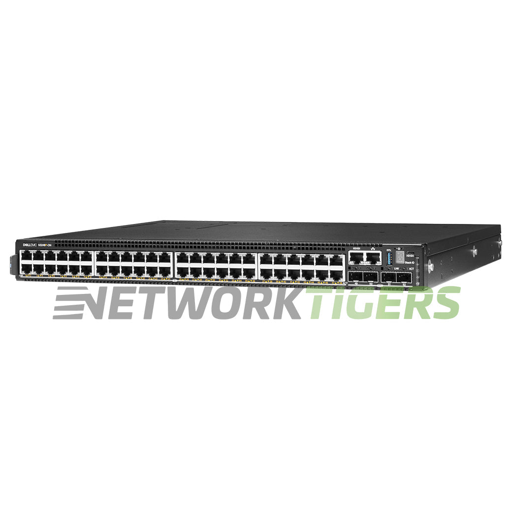 Dell N3248P-ON 48x 1GB PoE RJ45 4x 10GB SFP+ 2x 100GB QSFP28 F-B OS6 Switch