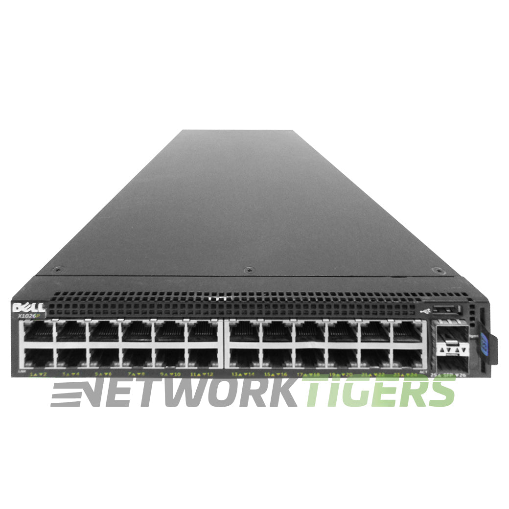 NEW Dell X1026P EMC X Series 24x 1GB PoE+ RJ45 2x 1GB SFP F-B Airflow Switch