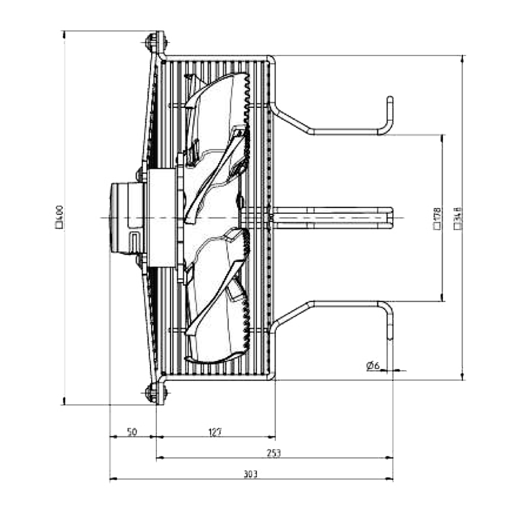 FN031-4DZ.0F.A7P2 ZIEHL-ABEGG Axial Fan 0.12/0.18kW 3-230/400V 0.39/0.68A 1450/1720rpm