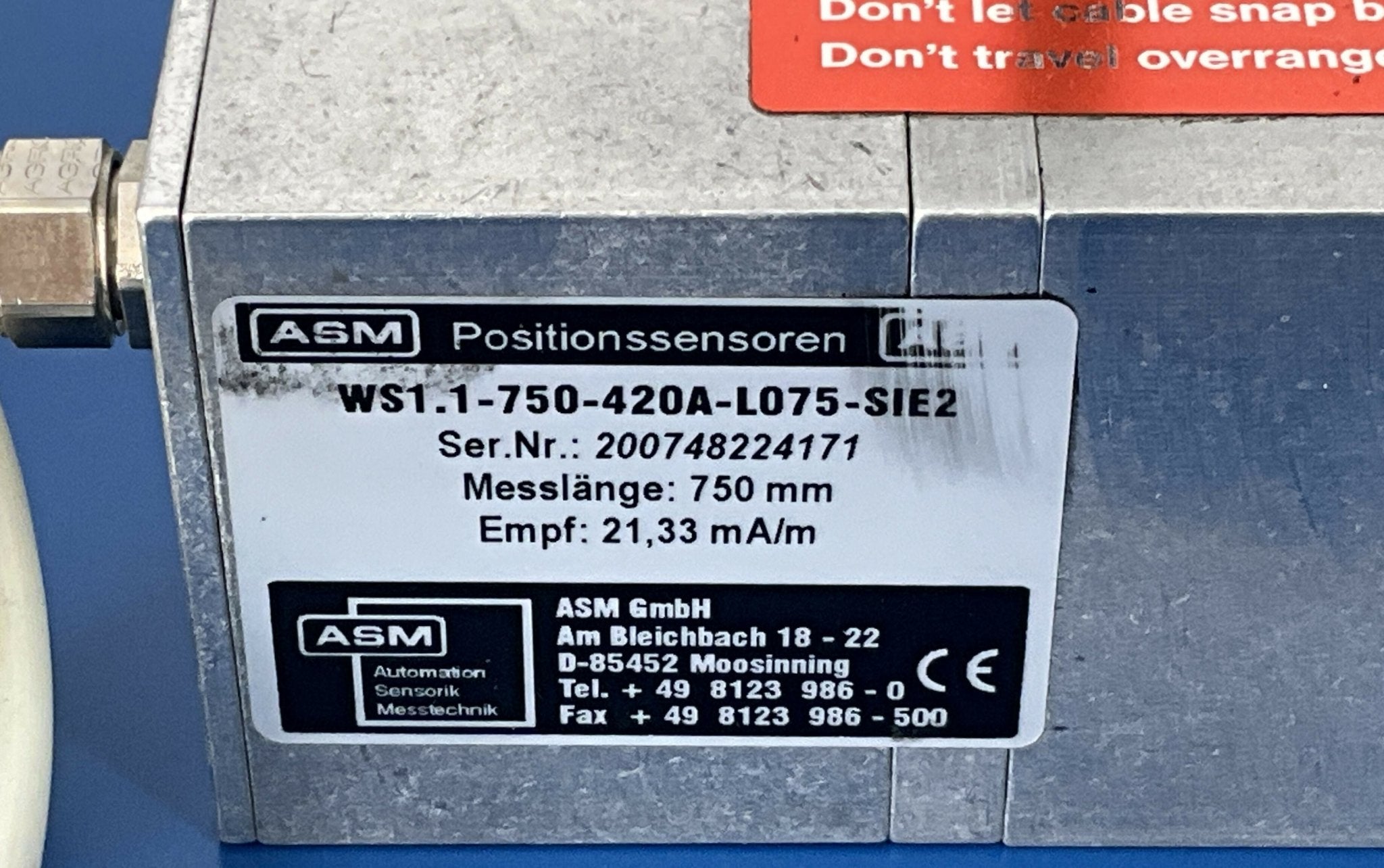 DISPLACE SENSOR 12V 750MM 4-20MA (4691200/04691200) SIEMENS
