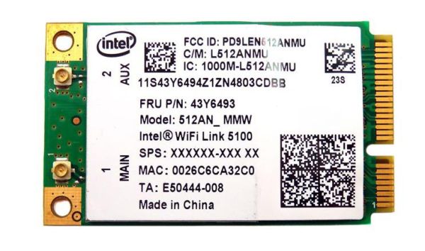 43Y6493 - IBM 5100 Wi-Fi Link 802.11a/b/g/n Wireless LAN Card