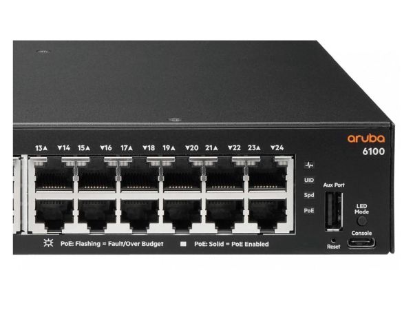 P18546B21 - HPE Aruba 6100 24G Class4 PoE 4SFP+ - switch - 28 ports - managed - rack-mountable JL677A