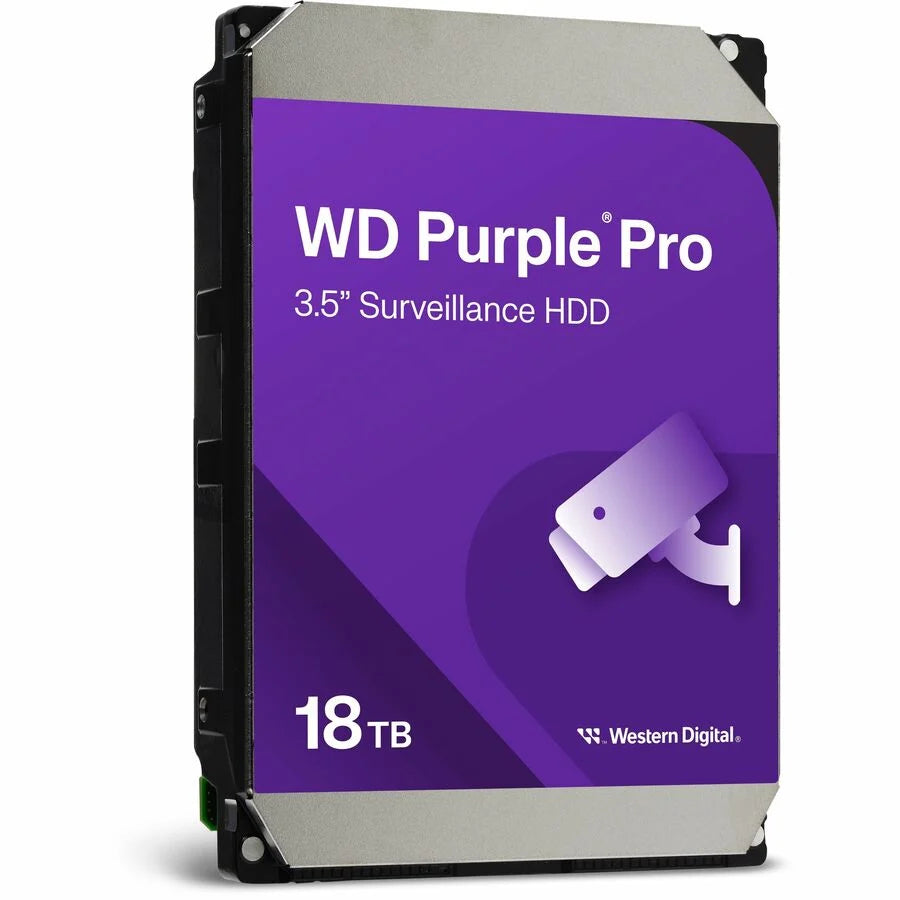 Western Digital Purple Pro WD181PURP 18 TB Hard Drive - 3.5" Internal - SATA (SATA/600) - Conventional Magnetic Recording (CMR) Method
