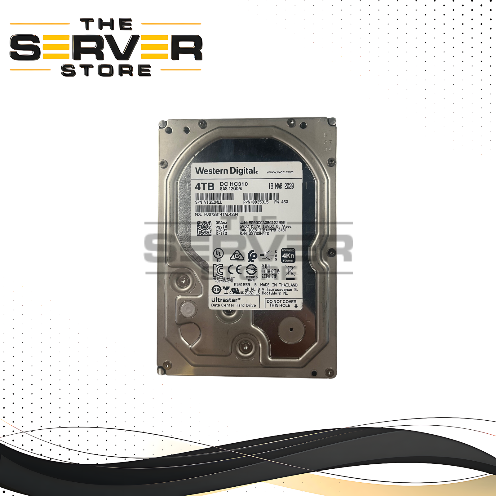Western Digital 4TB SAS 12G SED 7.2K LFF 3.5" HDD 0B35915 HUS726T4TAL4205 UltraStar DC HC310