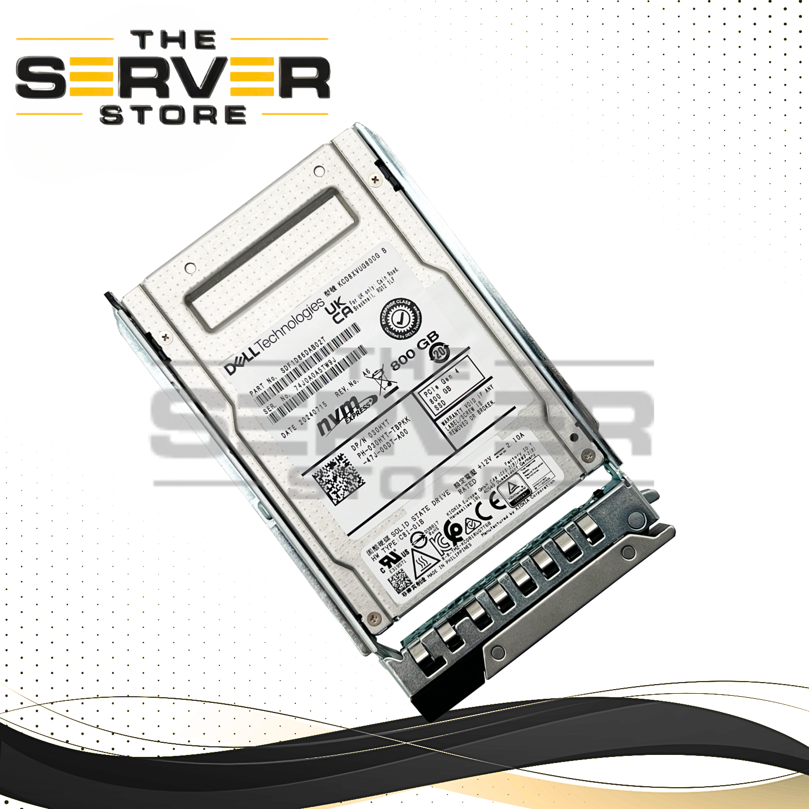 Dell 800GB NVMe x4 MU U.2 SFF 2.5" SSD Kioxia CD8-V KCD8XVUG800G 030HYT 30HYT