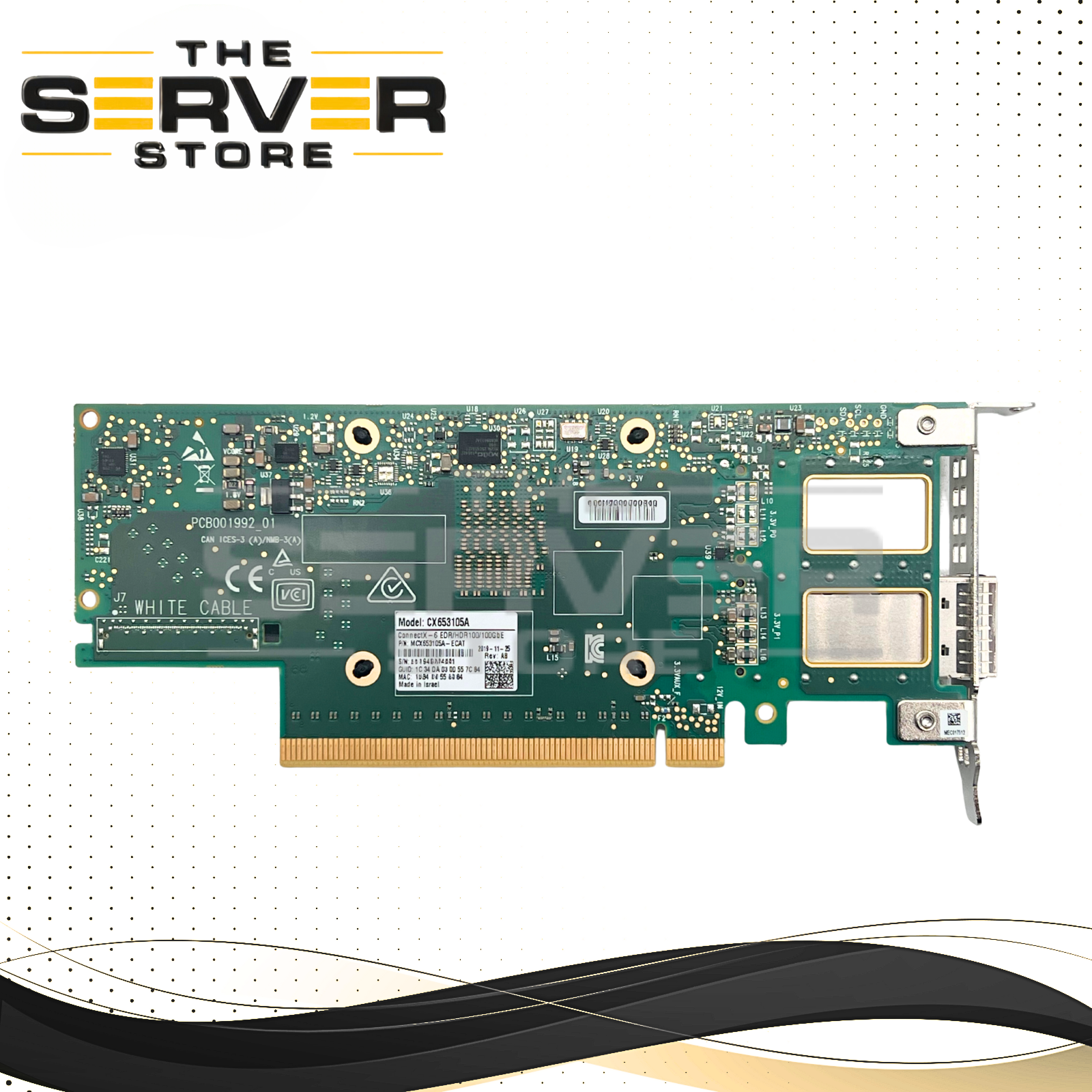 Nvidia Mellanox ConnectX-6 VPI CX653105A Single Port QSFP56 100GB EDR/HDR Network Interface Card (NIC) MCX653105A-ECAT