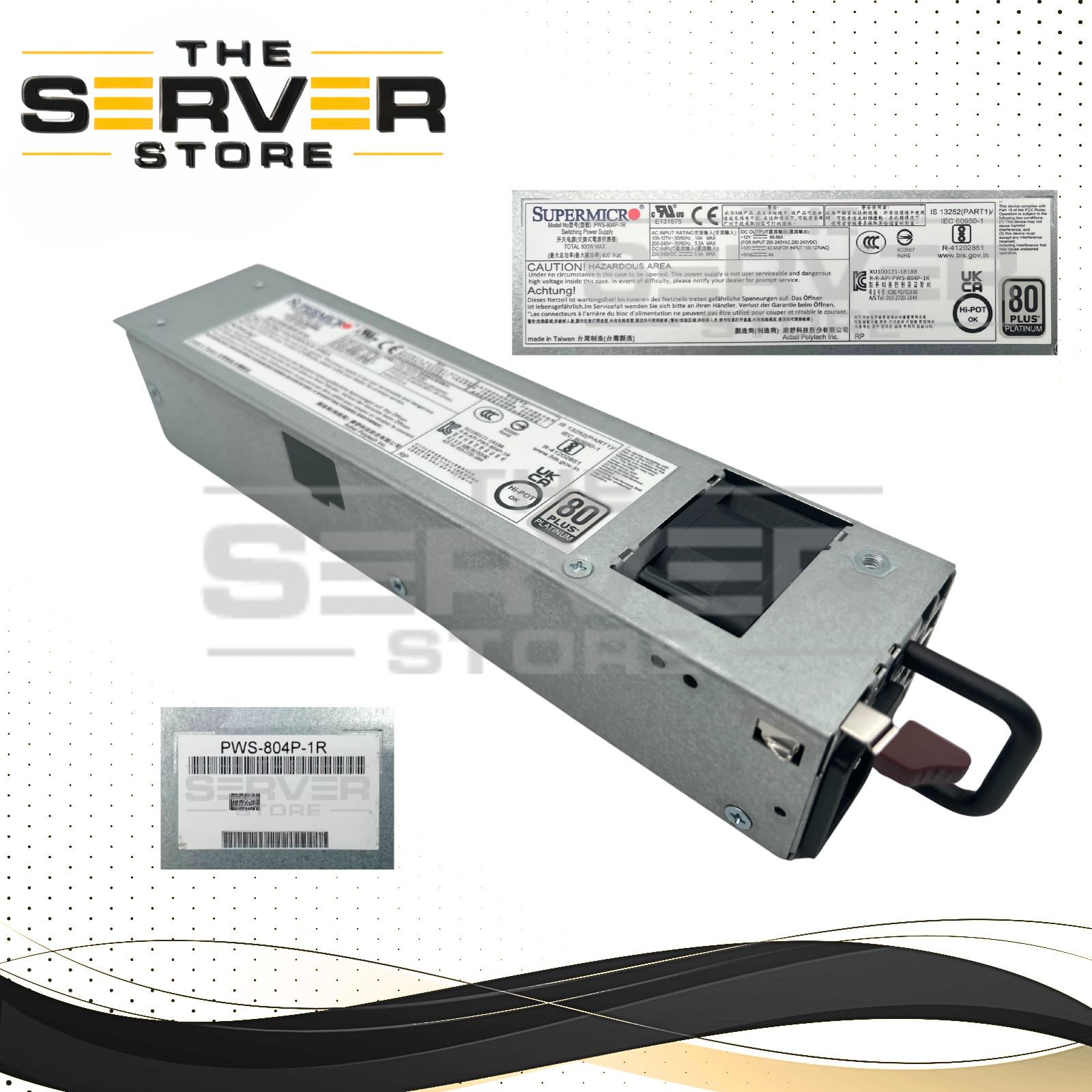 Supermicro 800W Platinum Redundant Power Supply 100-240VAC PWS-804P-1R