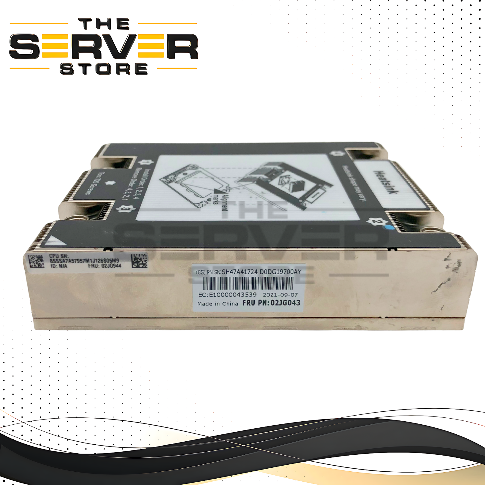 Lenovo ThinkSystem SR635 / SR655 CPU High Performance Cooling Heatsink. P/N: 02JG043.