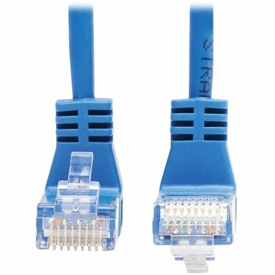 Eaton Tripp Lite Series Up/Down-Angle Cat6 Gigabit Molded Slim UTP Ethernet Cable (RJ45 Up-Angle M to RJ45 Down-Angle M), Blue, 15 ft. (4.57 m)