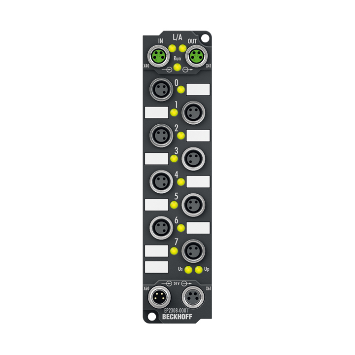 EP2308-0001 | Beckhoff EtherCAT Box, 4DI/4DO, 24 V DC, 0.5 A, M8 Connectors