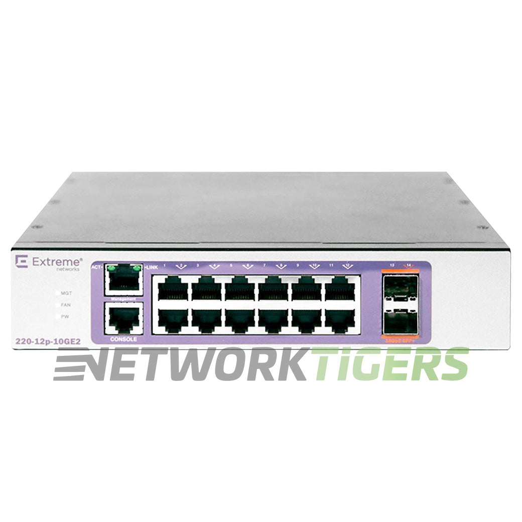 Extreme 16561 220-12p-10GE2 12x 1GB PoE+ RJ45 2x 10GB SFP+ Switch
