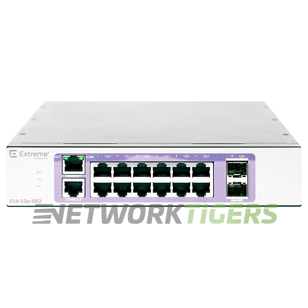 NEW Extreme 16567 210-12p-GE2 12x 1GB PoE RJ45 2x 1GB SFP Switch