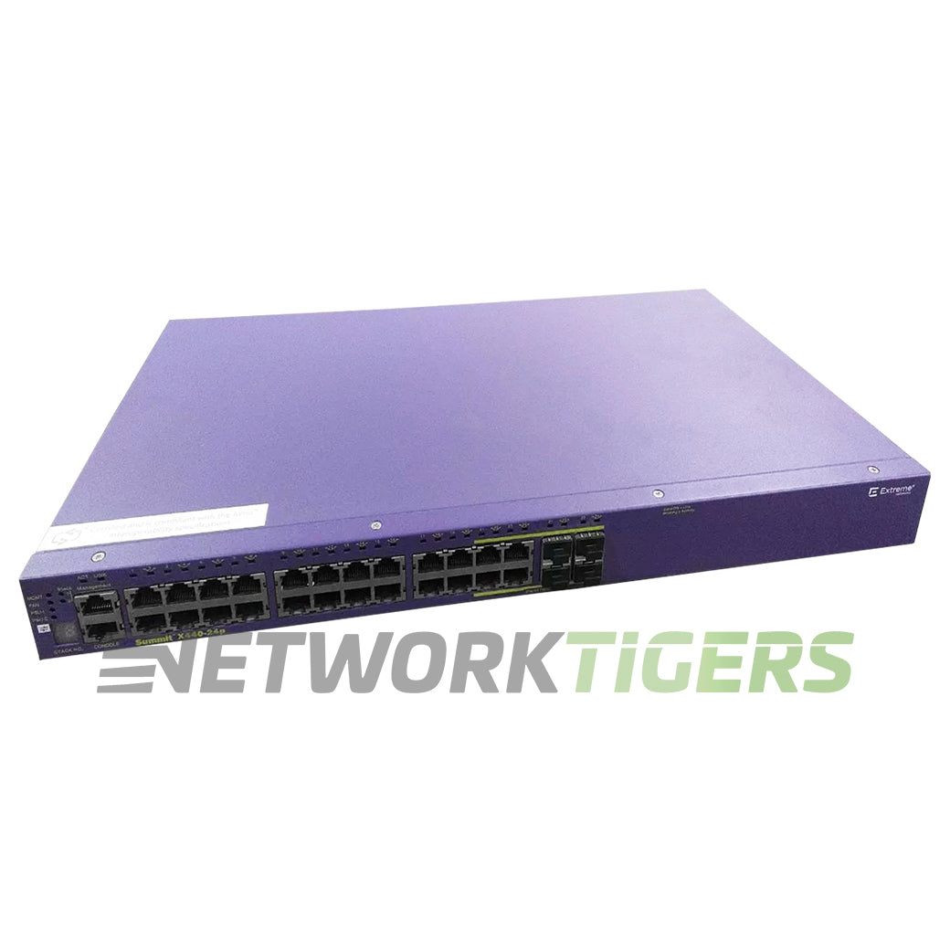 NEW Extreme 16504 X440-24p X440 Series 24x 1GB PoE+ RJ45 4x 1GB SFP Switch