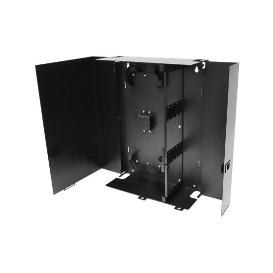 Wall Mount Patch Panel Deluxe Holds (12) Adapter Plates Unloaded Black