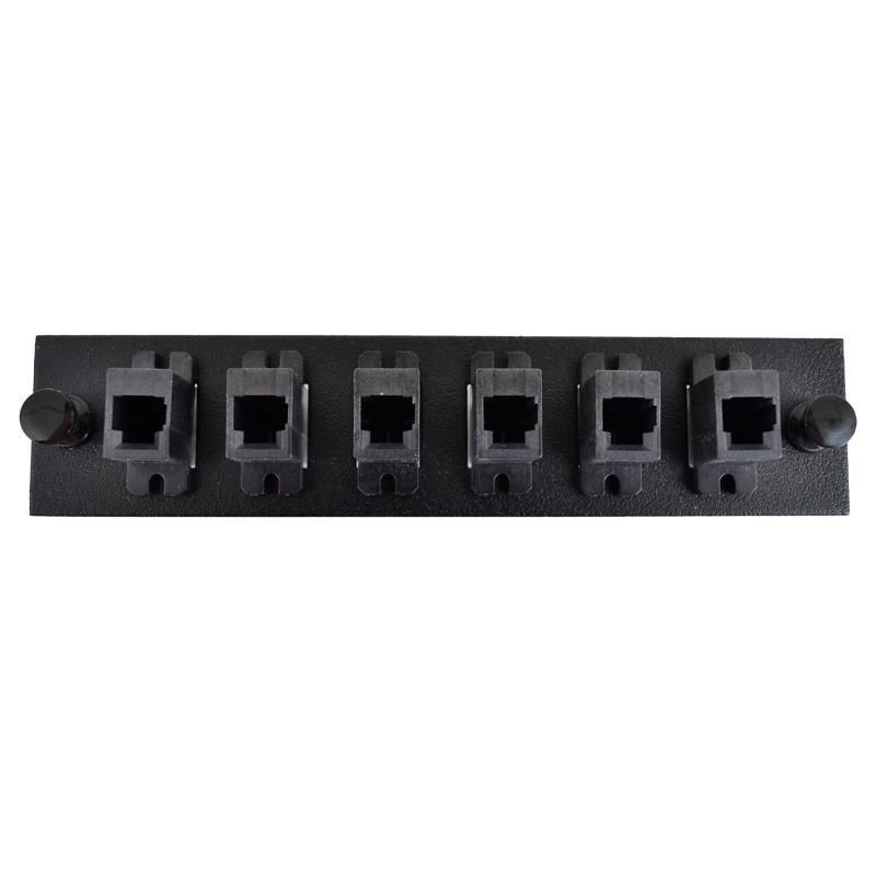 MTRJ 6 Pack MM/SM Black Adapter Off White Plate