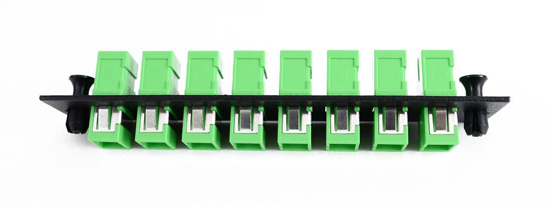 SC 8-Pack Plate Black Loaded with APC Adapters