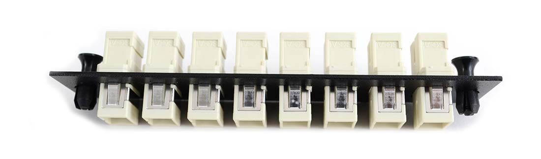 SC 8-Pack Plate Black Loaded with MM Adapters