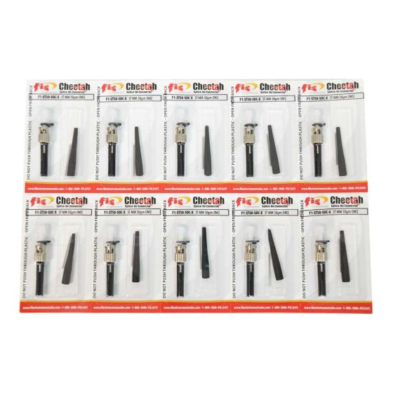 Splice-On Connector Cheetah ST PC Multimode 50um OM2 900um Black 10 Pack