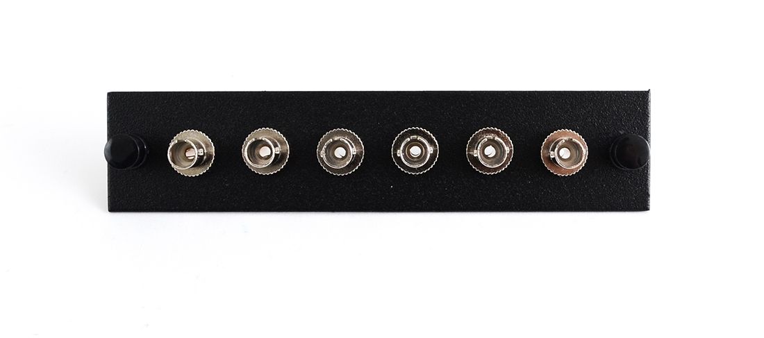 Adapter Plate 6-Pack ST Multimode Loaded Black