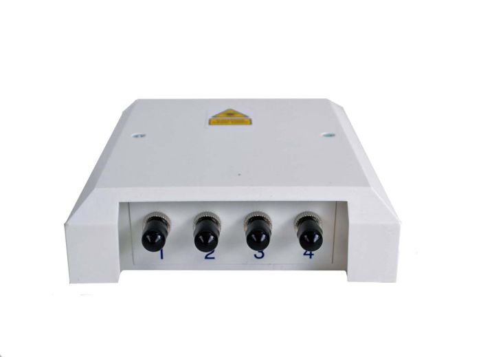 Wall Mount Box Holds (4) ST/FC Adapters White Unloaded