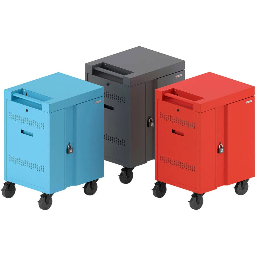 Bretford CUBE Cart Mini Charging Cart AC for 20 Devices, Charcoal Paint