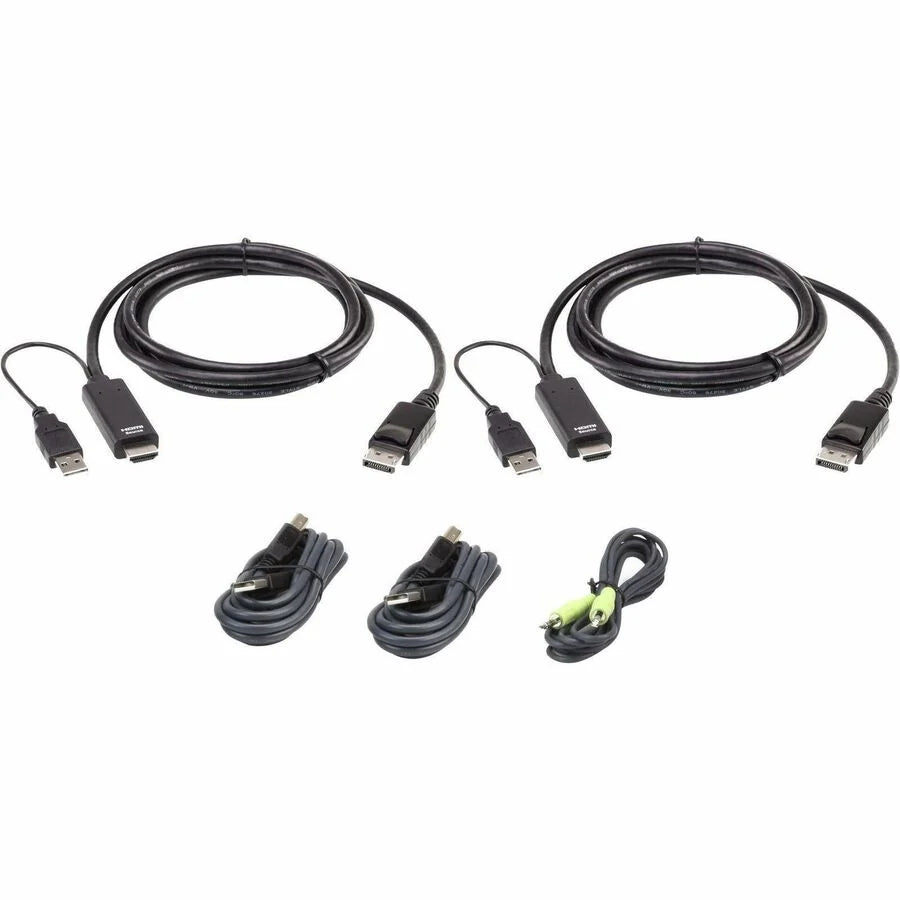 ATEN 4-Port USB DisplayPort/HDMI Dual Display Universal Secure KVM Switch Kit (PSD PP v4.0 Compliant)