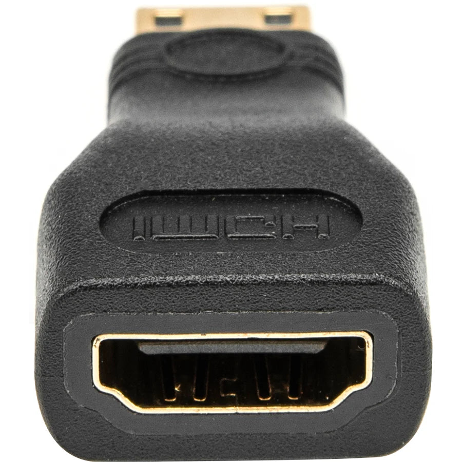 Rocstor Premium HDMI to HDMI Mini Adapter - F/M - 1 Pack - 1 x HDMI Female Digital Audio/Video - 1 x Mini Type C HDMI Male Digital Audio/Video - Gold Connector - Black - Adapter