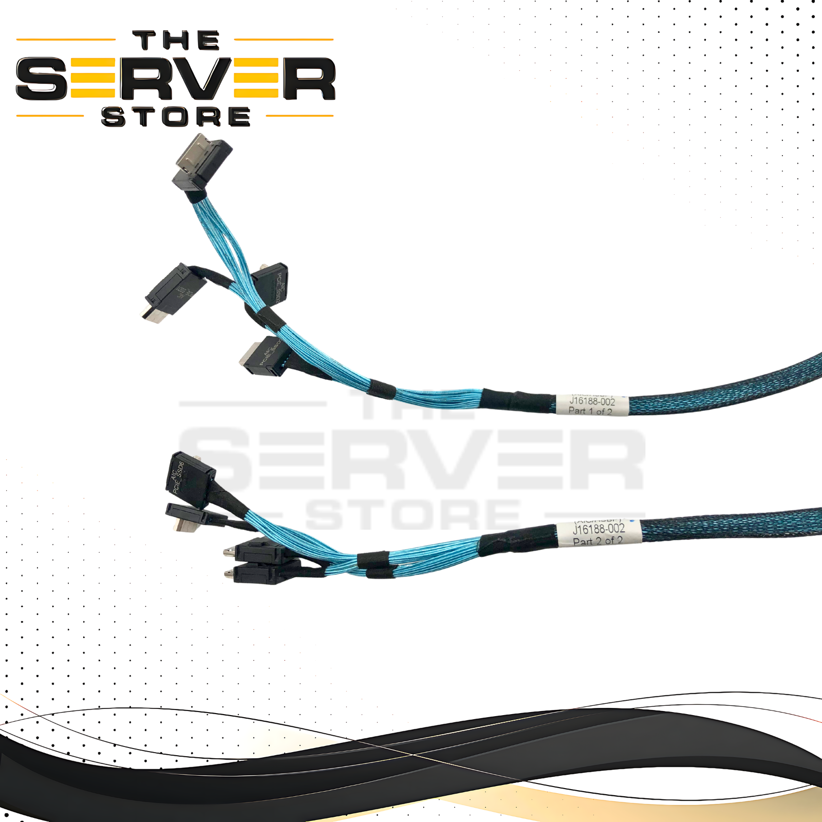 Intel Amphenol OCuLink (SFF-8611) AIC/HSBP Cable Kit - Part 1 & 2 - for 2U 8-Port NVMe SSD Configuration (Straight/Right Angle Connectors). P/N: J16188-002.
