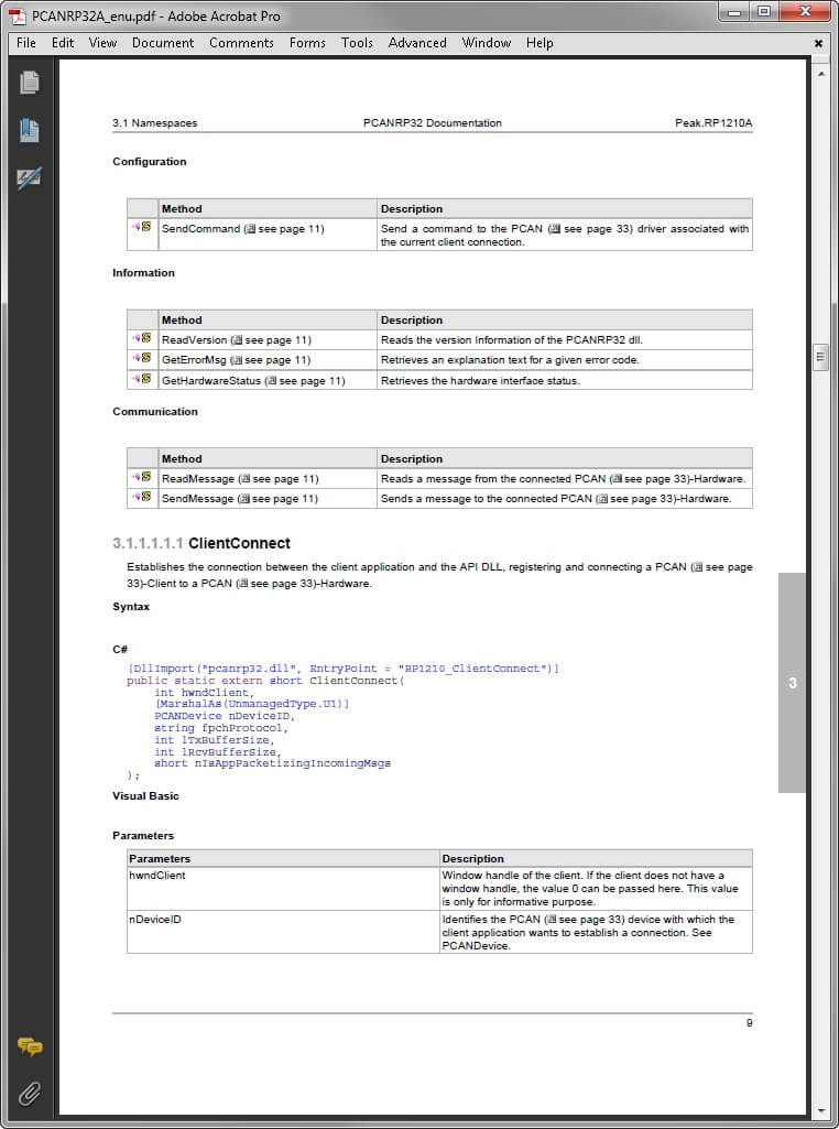 PCAN-RP1210 API