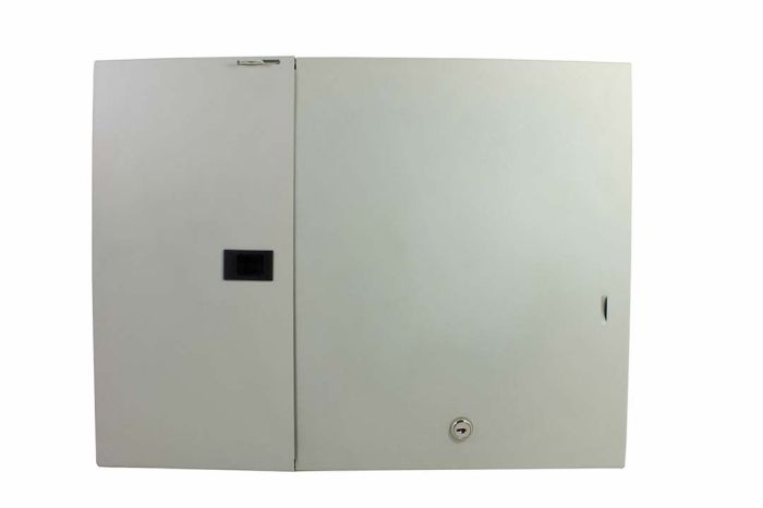 Wall Mount Patch Panel Holds (8) Adapter Plates Unloaded Off White