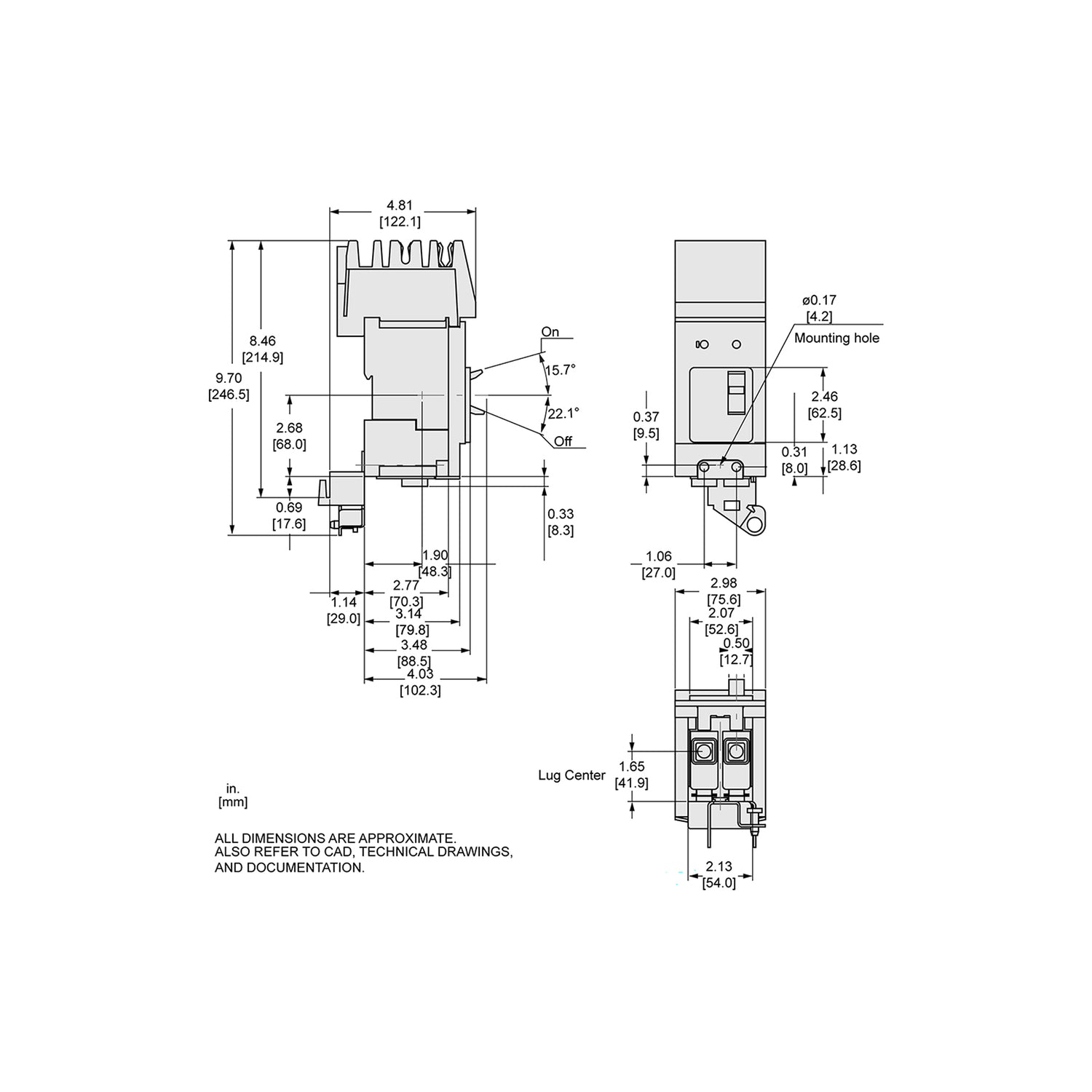 BDA261001 | Square D PowerPact B 100A 2-Pole Molded Case Circuit Breaker, 600Y/347VAC