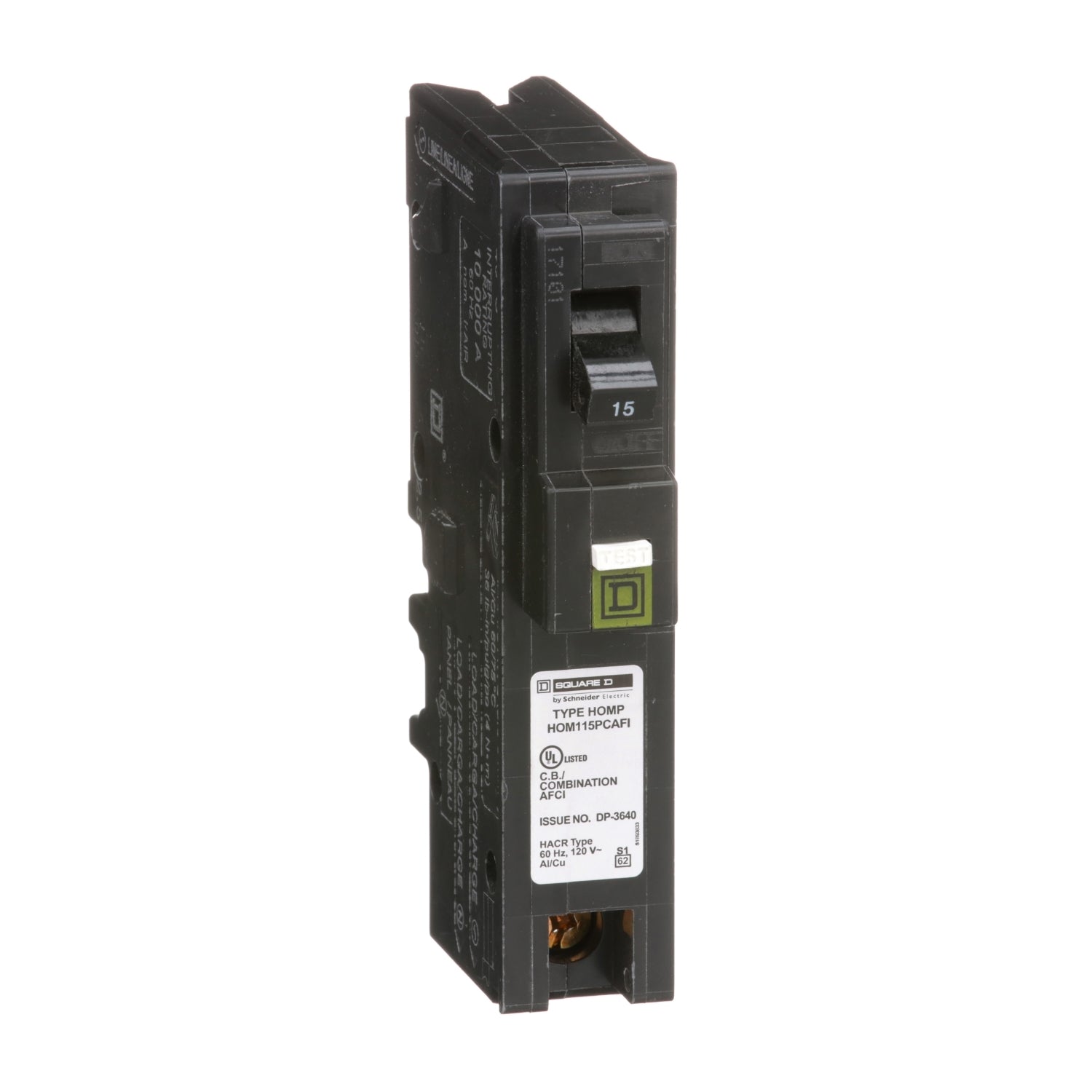 HOM115PCAFIC | Square D Homeline 15A 1-Pole Plug-On Neutral CAFCI Circuit Breaker