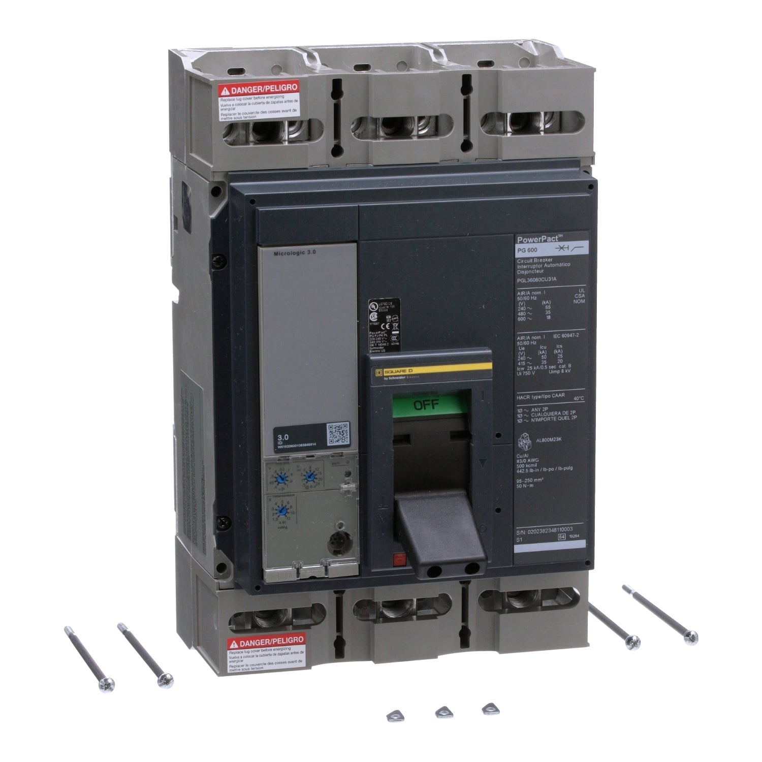 PGL36060CU31A | Schneider Electric PowerPact PGL 60A 3-Pole Electronic Trip Circuit Breaker
