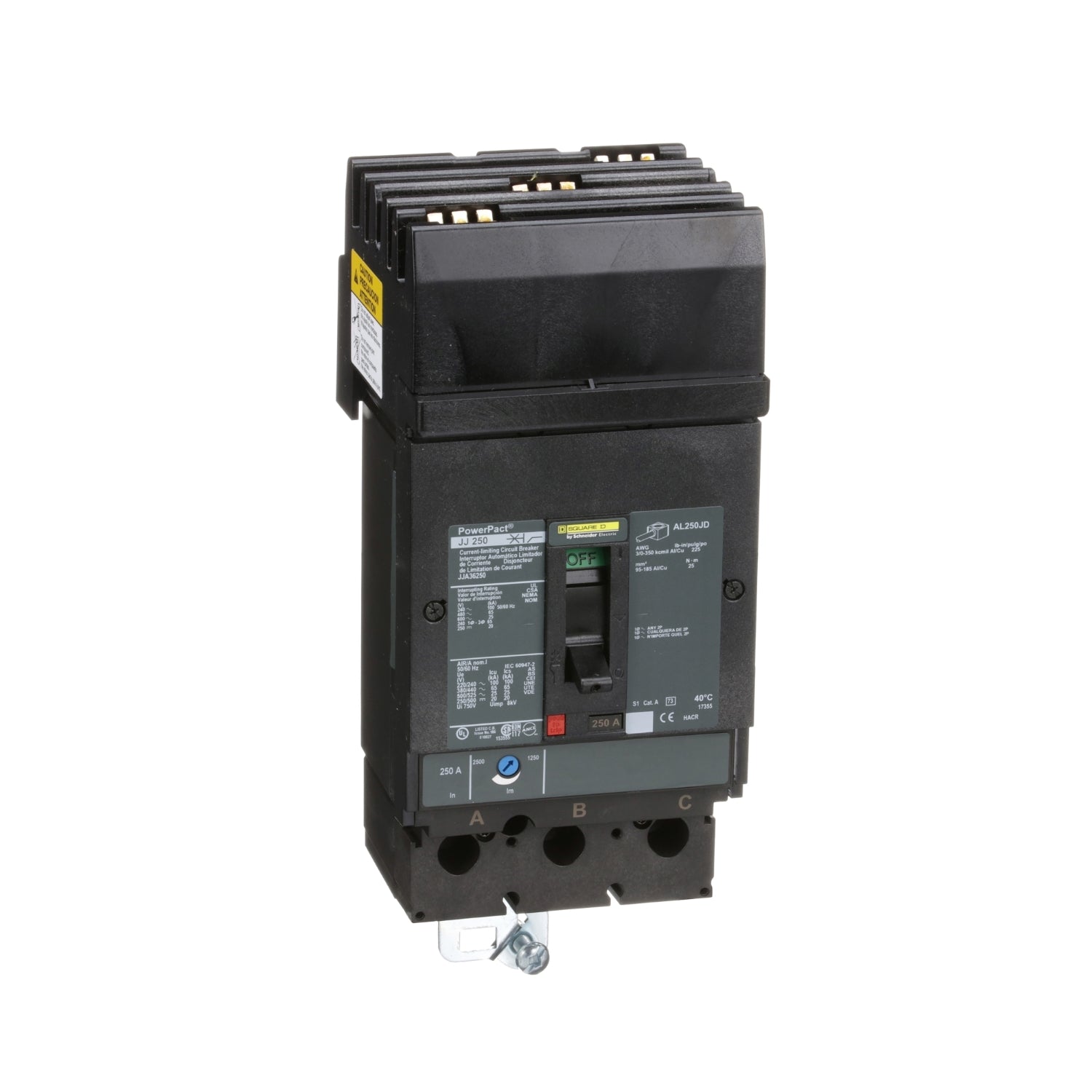 JJA36250YP | Schneider Electric Square D J-Frame 250A 3-Pole Molded Case Circuit Breaker