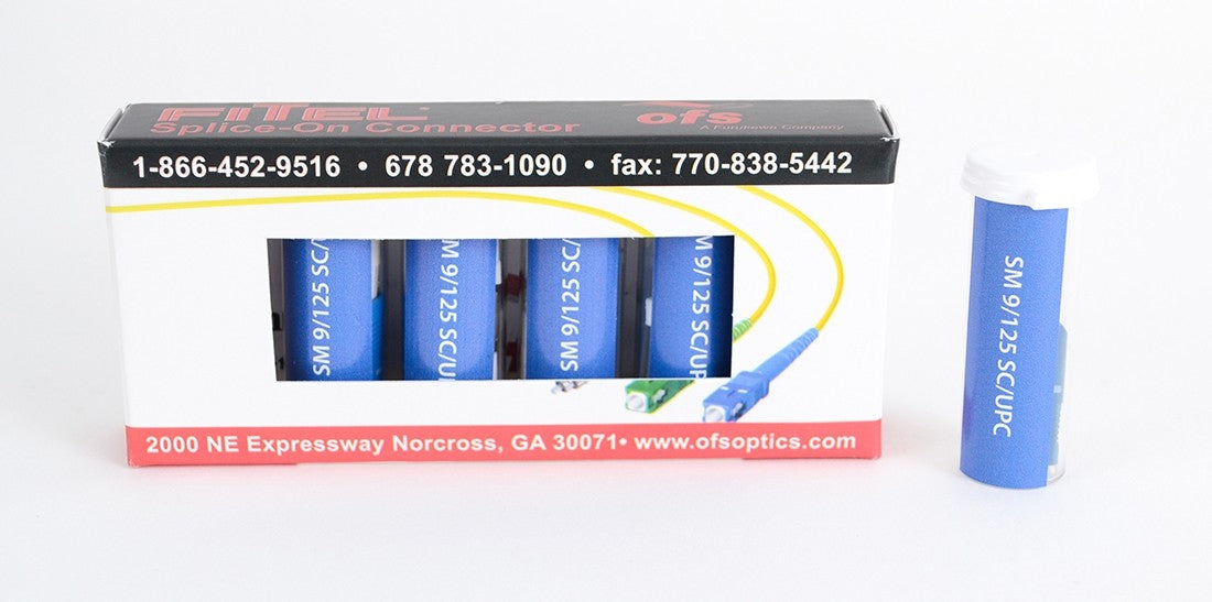 OFS FITEL SC/UPC Single Mode Splice-On Connector, 900µm, Box of 6 Pieces
