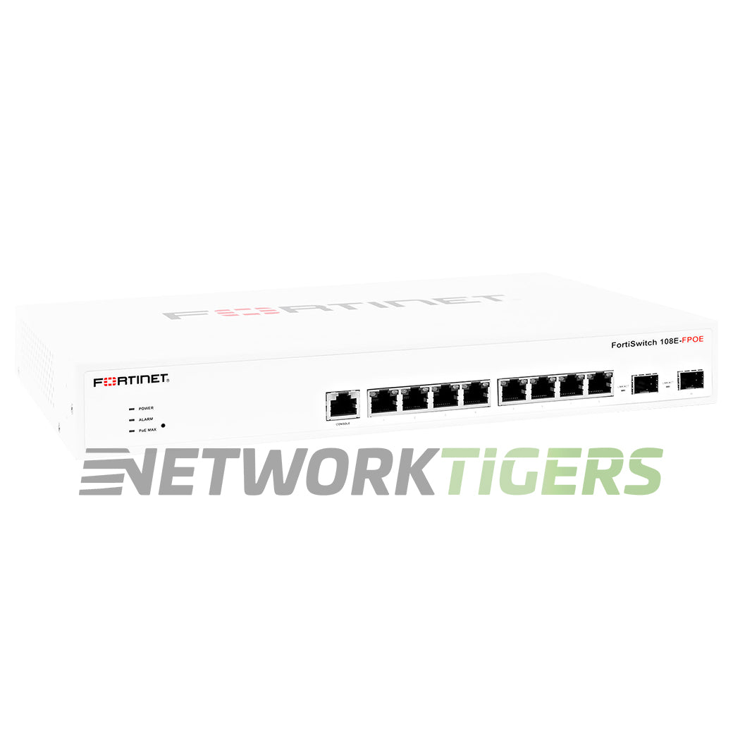 NEW Fortinet FS-108E-FPOE 8x 1GB PoE RJ45 2x SFP Local Management Only Switch